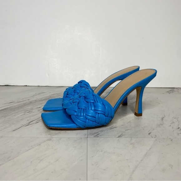 Marc Fisher Draya Braided Blue Leather Heeled Sandal 8M - Picture 13 of 13